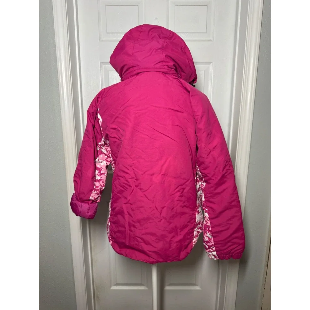 Polar Edge Ski Jacket Girls XL Pink Digital Camo Good Water Resistant Hooded